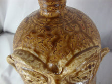 Load image into Gallery viewer, Marvin Bailey Folk Art Potter Alkaline Glaze Tan 10 Inch Ugly Face Jug