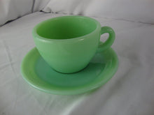 Load image into Gallery viewer, Vintage Fire King Jadeite G299/G295 Restaurant Teacup and Saucer Set