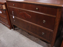 Load image into Gallery viewer, Vintage Wood Veneer Two Over Two Dresser with Attached Mirror