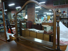 Load image into Gallery viewer, Vintage Wood Veneer Two Over Two Dresser with Attached Mirror