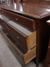 Load image into Gallery viewer, Vintage Wood Veneer Two Over Two Dresser with Attached Mirror