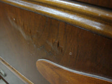 Load image into Gallery viewer, Vintage Wood Veneer Two Over Two Dresser with Attached Mirror