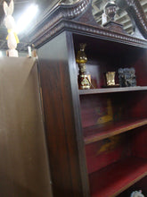 Load image into Gallery viewer, Vintage Mahogany Chippendale Chinoiserie Painted Interior Open Display Cabinet