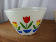 Load image into Gallery viewer, Vintage Fire King Tulip Milk Glass Nesting Mixing Bowls Set of 3
