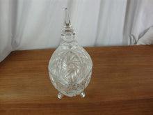 Load image into Gallery viewer, Vintage Crystal Oval Pinwheel Footed Lidded Candy Dish