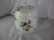 Load image into Gallery viewer, Vintage Floral Butterfly Barrel Style Biscuit Cookie Jar with Lid