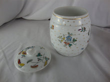 Load image into Gallery viewer, Vintage Floral Butterfly Barrel Style Biscuit Cookie Jar with Lid