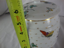 Load image into Gallery viewer, Vintage Floral Butterfly Barrel Style Biscuit Cookie Jar with Lid