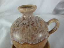 Load image into Gallery viewer, 1987 John Garrou Old Fort Pottery Tan Drip Glaze Small Finger Loop Jar with Attached Plate
