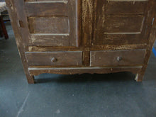 Load image into Gallery viewer, Antique Primitive Oak Painted Breakdown Two Door Two Drawer Storage Cabinet