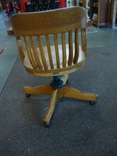 Load image into Gallery viewer, Tatnall Measuring Co Oak Swivel Tilt Rolling Office Desk Chair