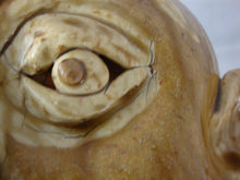 Load image into Gallery viewer, Marvin Bailey Folk Art Potter Alkaline Glaze Tan Five Tooth 8 Inch Ugly Face Jug