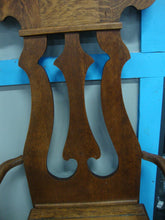 Load image into Gallery viewer, Vintage Tiger Oak Hall Tree with Bench Lift Seat and Top Mirror with Four Coat Hooks