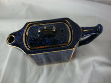 Load image into Gallery viewer, Vintage Wades England Blue Marble with Gold Trim Ceramic Teapot