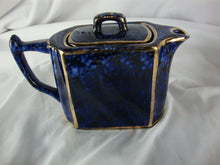 Load image into Gallery viewer, Vintage Wades England Blue Marble with Gold Trim Ceramic Teapot