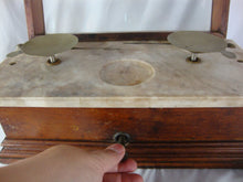 Load image into Gallery viewer, Vintage Wood Marble Top Apothecary Balance Tabletop Scale