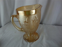 Load image into Gallery viewer, Vintage Jeannette Glass Iris Herringbone Marigold Pedestal Pitcher