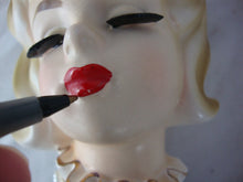 Load image into Gallery viewer, Vintage 1964 Inarco Japan E-2006 Blonde Hair Black Sweater Pearls Head Vase