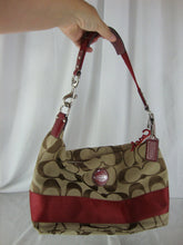 Load image into Gallery viewer, Coach H1176-F174343 Brown & Burgundy C Pattern Fabric Shoulder Strap Purse Bag