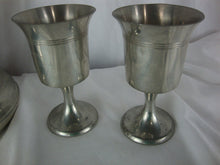 Load image into Gallery viewer, Vintage Jostens Pewter Wine Decanter and Four Goblets Glasses Bar Set