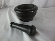 Load image into Gallery viewer, Black Granite Apothecary Spice Herb Mortar and Pestle Set