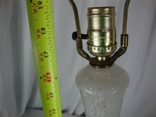 Load image into Gallery viewer, Vintage Murano Style Clear White Art Glass Lamp with Brass Cutout Base and Brass Harp NO SHADE