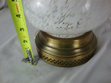 Load image into Gallery viewer, Vintage Murano Style Clear White Art Glass Lamp with Brass Cutout Base and Brass Harp NO SHADE