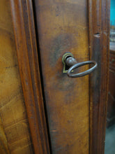 Load image into Gallery viewer, Antique French Linen Press Cabinet with Beveled Mirror Front and Interior Shelves