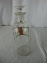 Load image into Gallery viewer, Antique Apothecary Partial Label (LSEM) Small Bottle with Glass Stopper