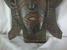 Load image into Gallery viewer, Vintage African Tribal Carved Wood Mask Face Wall Decor
