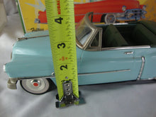 Load image into Gallery viewer, Vintage Japan Cadillac Open Type 1950 Aqua Tin Friction Toy Car with Original Box