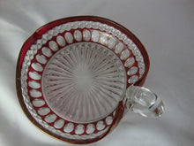 Load image into Gallery viewer, Vintage Westmoreland Ruby Red Clear Flash Heart Candy Trinket Dish with Finger Loop