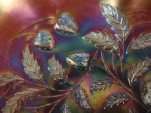 Load image into Gallery viewer, Vintage Northwood Amethyst Carnival Strawberry with Basket Weave Exterior Bowl