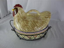 Load image into Gallery viewer, Vintage Temp-Tations 1.5 Quart Ceramic Serving Dish with Chicken Lid with Handle