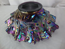 Load image into Gallery viewer, Vintage Fenton Art Glass Purple Carnival Iridescent Glass Wildflower Pattern Bowl