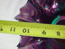 Load image into Gallery viewer, Vintage Fenton Art Glass Purple Carnival Iridescent Glass Wildflower Pattern Bowl