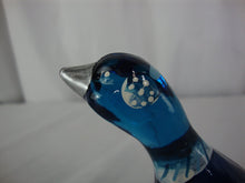 Load image into Gallery viewer, Vintage Fenton Indigo Blue Glass Handpainted Winter Goose Figurine