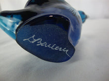 Load image into Gallery viewer, Vintage Fenton Indigo Blue Glass Handpainted Winter Goose Figurine
