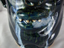 Load image into Gallery viewer, Marvin Bailey Folk Art Potter Dark Streaked Crying Eyes Four Tooth Ugly Face Jug