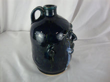 Load image into Gallery viewer, Marvin Bailey Folk Art Potter Dark Streaked Crying Eyes Four Tooth Ugly Face Jug