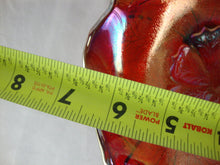Load image into Gallery viewer, Vintage Imperial Glass Red Carnival Glass Acanthus Leaf Shallow Footed Decor Bowl