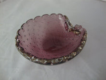 Load image into Gallery viewer, Vintage Purple Amethyst Controlled Bubble Scallop Shell Ashtray Candy Dish Bowl