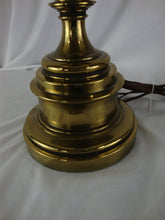Load image into Gallery viewer, Vintage Stiffell Brass Buffet Lamp with Cream Shade Fleur de Lis Finial