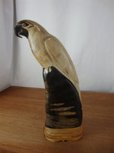 Load image into Gallery viewer, Vintage Hand Carved Painted Parrot Figurine