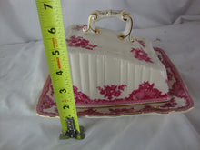 Load image into Gallery viewer, Vintage Bristol House Red Floral Cheese Butter Dish with Angled Dome Lid