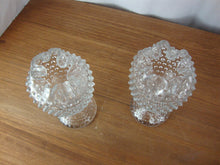 Load image into Gallery viewer, Vintage Duncan Miller Clear Hobnail Pedestal Rose Bowl Vase Set of 2