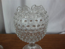 Load image into Gallery viewer, Vintage Duncan Miller Clear Hobnail Pedestal Rose Bowl Vase Set of 2