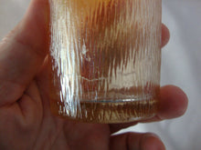 Load image into Gallery viewer, Vintage Jeanette Glass Marigold Carnival Treebark Beverage Pitcher with Lid and Eight Glasses Set