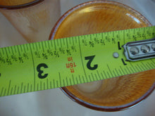 Load image into Gallery viewer, Vintage Jeanette Glass Marigold Carnival Treebark Beverage Pitcher with Lid and Eight Glasses Set