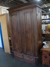 Load image into Gallery viewer, Antique Solid Wood Two Door Two Drawer Wardrobe Cabinet